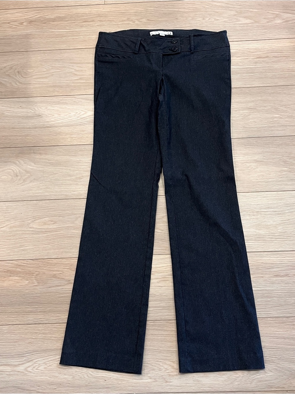 Dynamite Y2K Black Pinstripe Low Rise Bootcut Dress Pants Size 11